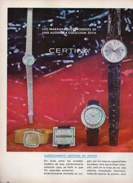 LAMINA V21521: Publicidad Certina coleccion relojes joya