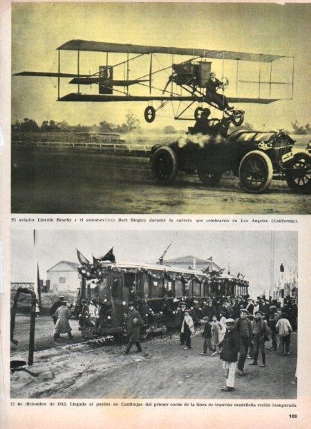 LAMINA V21455: Primer coche tranvia en Canillejas diciembre 1912