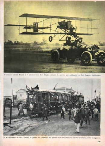 LAMINA V21455: Primer coche tranvia en Canillejas diciembre 1912