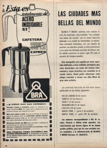 LAMINA V21398: Publicidad cafetera super express Bra