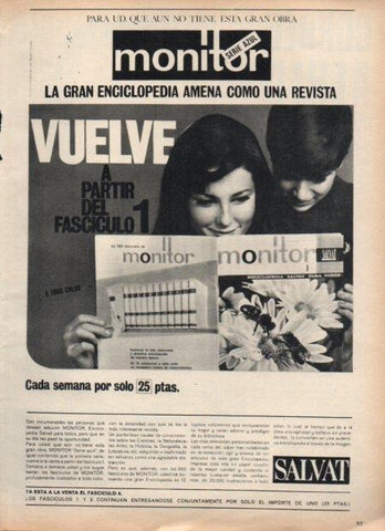 LAMINA V21385: Publicidad Monitor enciclopedia de Salvat