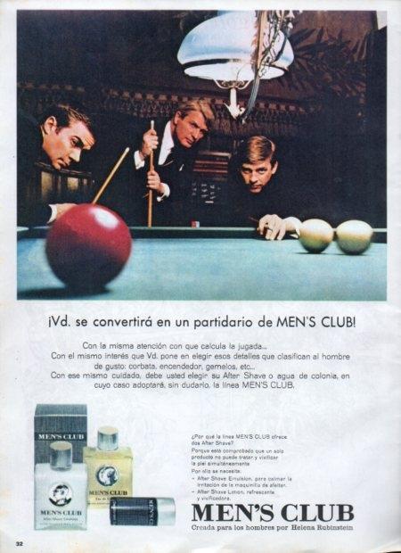 LAMINA V21390: Publicidad Men's Club aftershave de Helena Rubinstein
