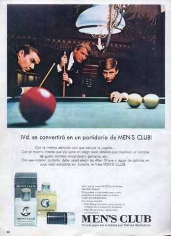 LAMINA V21390: Publicidad Men's Club aftershave de Helena Rubinstein