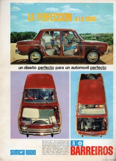 LAMINA V21421: Publicidad Simca 1000 de Barreiros