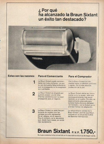 LAMINA V21425: Publicidad Braun Sixtant