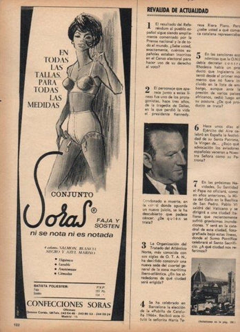 LAMINA V21623: Publicidad Confecciones Soras faja y sosten