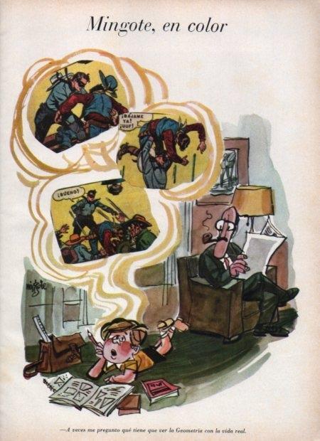 LAMINA V21637: Ilustracion de Mingote en color para Blanco y Negro numero 2852