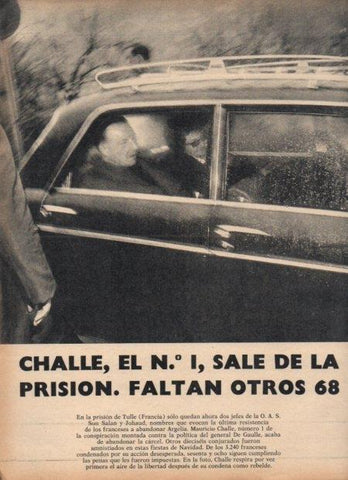 LAMINA V21651: Mauricio Challe saliendo de la prision de Tulle en Francia