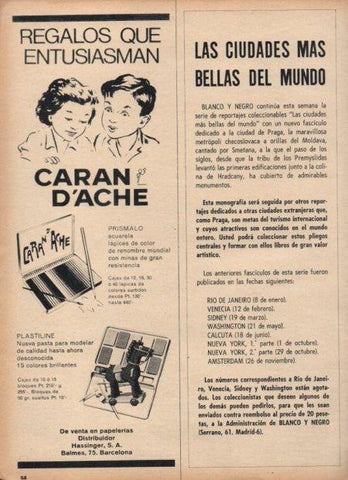 LAMINA V21652: Publicidad Caran D'Ache prismalo y plastiline