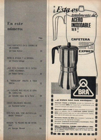 LAMINA V21552: Publicidad cafetera super express de Bra