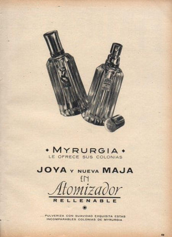 LAMINA V21554: Publicidad Myrurgia colonias Joya y Maja