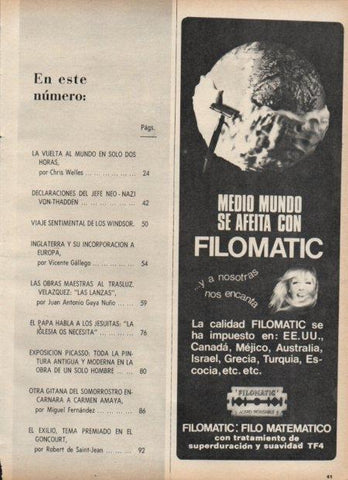LAMINA V21535: Publicidad Filomatic