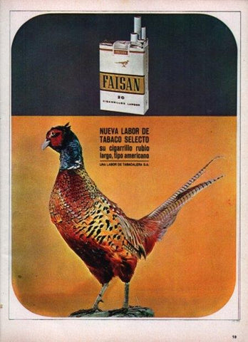 LAMINA V21591: Publicidad cigarrillos Faisan