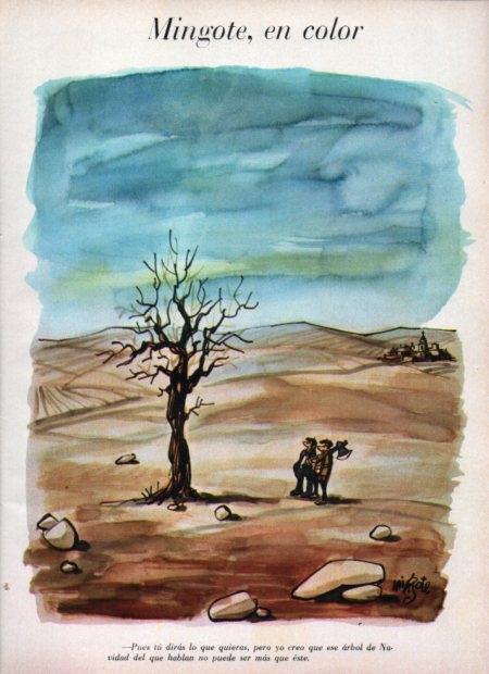 LAMINA V21593: Ilustracion de Mingote en color para Blanco y Negro numero 2851
