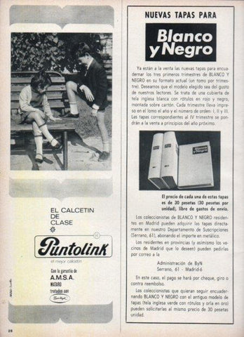 LAMINA V21595: Publicidad Puntolink calcetin