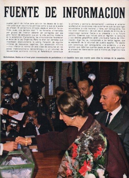 LAMINA V21597: Franco y su esposa votando