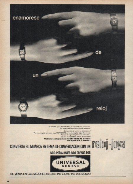 LAMINA V21567: Publicidad Universal Geneve reloj joya