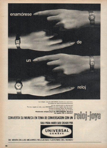 LAMINA V21567: Publicidad Universal Geneve reloj joya
