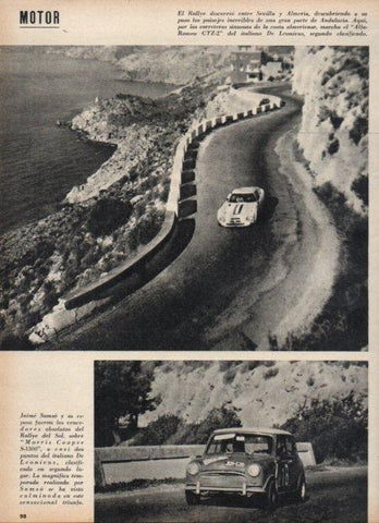 LAMINA V21569: Jaime Samso pilotando Morris Cooper S-1300 en Rallye del Sol