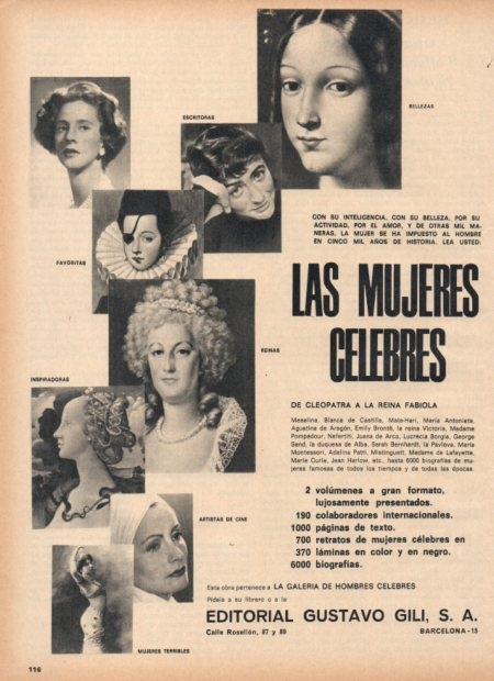 LAMINA V21578: Publicidad las mujeres celebres por Editorial Gustavo