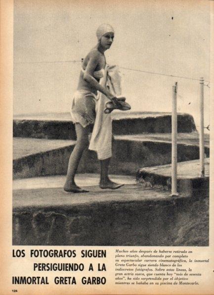 LAMINA V21174: Greta Garbo en su piscina de Montecarlo