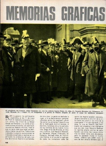 LAMINA V21168: Canalejas y sus ministros en 1912