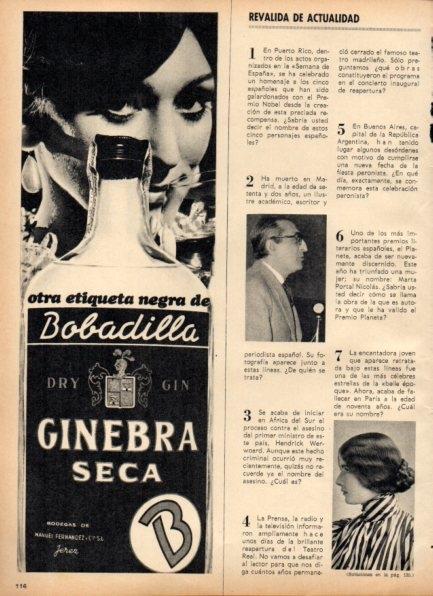 LAMINA V21218: Publicidad ginebra seca de Bobadilla