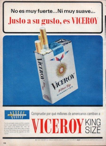 LAMINA V21219: Publicidad  Viceroy cigarrillos