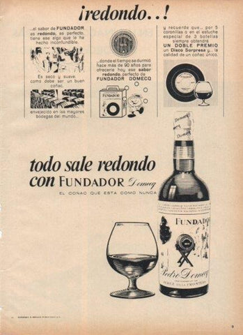 LAMINA V21226: Publicidad coñac Fundador de Pedro Domeq