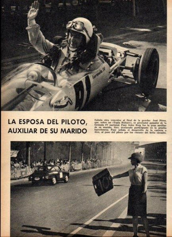 LAMINA V21207: Jose Perez y su coche Tapia Bultaco