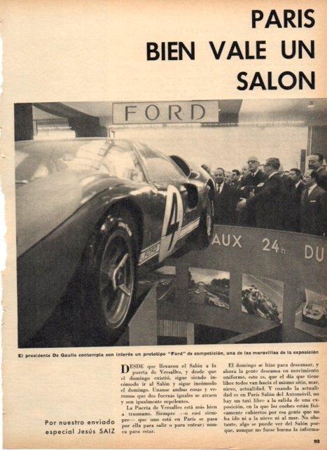 LAMINA V21118: Presidente De Gaulle en Salon del Automovil de Paris