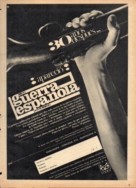 LAMINA V21087: Publicidad La guerra española Editorial Codex