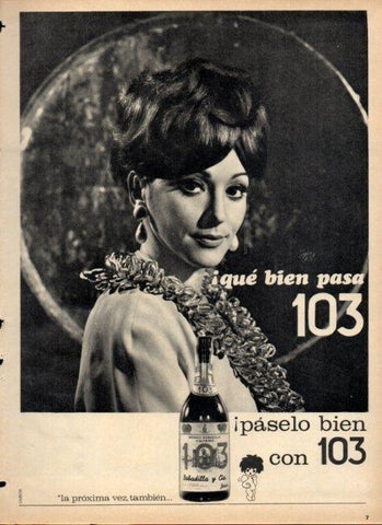 LAMINA V21088: Publicidad brandy 103 Bobadilla y Cia
