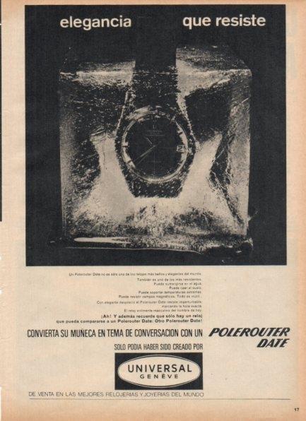 LAMINA V21230: Publicidad Polerouter Date de Universal Geneve