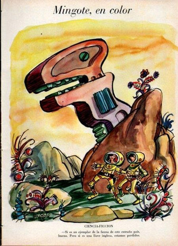 LAMINA V21147: Ilustracion de Mingote en color Ciencia-ficcion para Blanco y Negro numero 2842