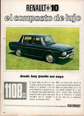 LAMINA V21148: Publicidad Renault 10
