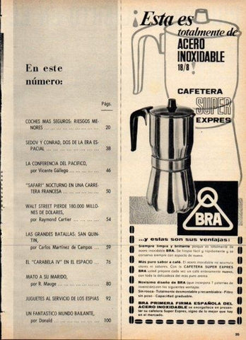 LAMINA V21149: Publicidad cafetera super express Bra