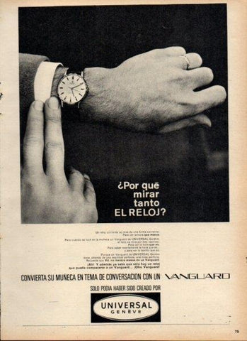 LAMINA V21154: Publicidad reloj  Vanguard de Universal Geneve