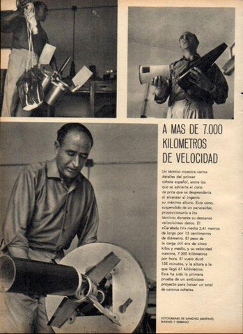 LAMINA V21155: Carabela IV primer cohete español