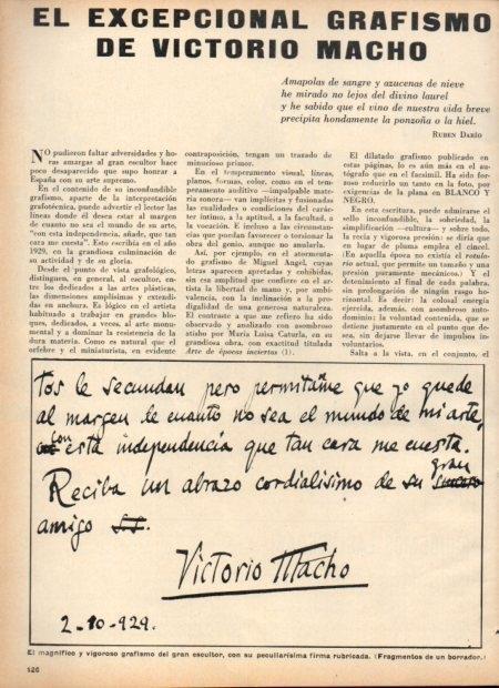 LAMINA V21129: Grafismo del escultor Victorio Macho