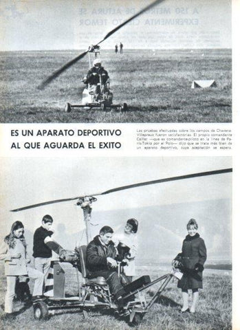 LAMINA V21328: Comandante Caillat pilotando un autogiro