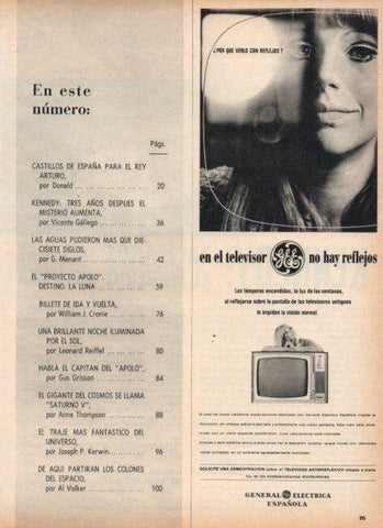 LAMINA V21330: Publicidad televisor General Electrica Española