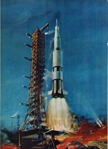 LAMINA V21342: Ilustracion del cohete Saturno