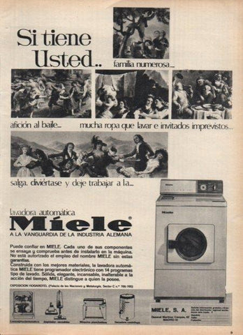 LAMINA V21375: Publicidad Miele lavadora automatica