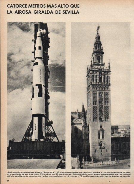 LAMINA V21357: Nave Saturno V y Giralda de Sevilla