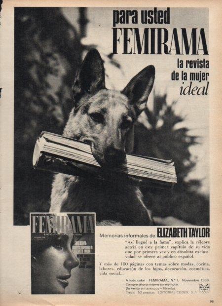LAMINA V21358: Publicidad Femirama revista de la mujer