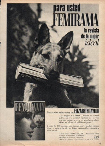 LAMINA V21358: Publicidad Femirama revista de la mujer