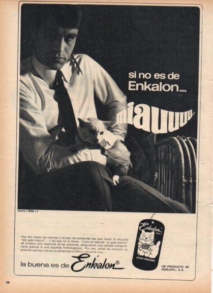 LAMINA V21252: Publicidad gato blanco de Enkalon