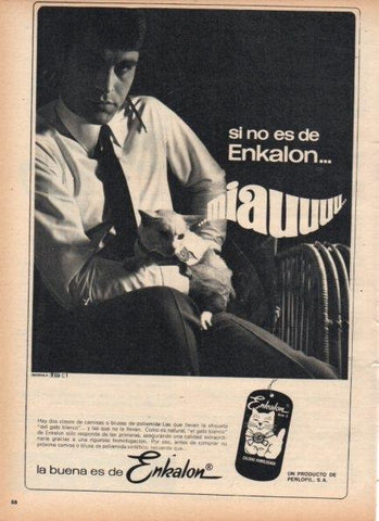 LAMINA V21252: Publicidad gato blanco de Enkalon