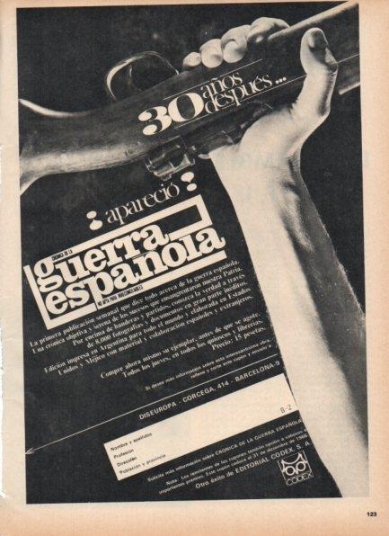 LAMINA V21264: Publicidad La guerra española Editorial Codex